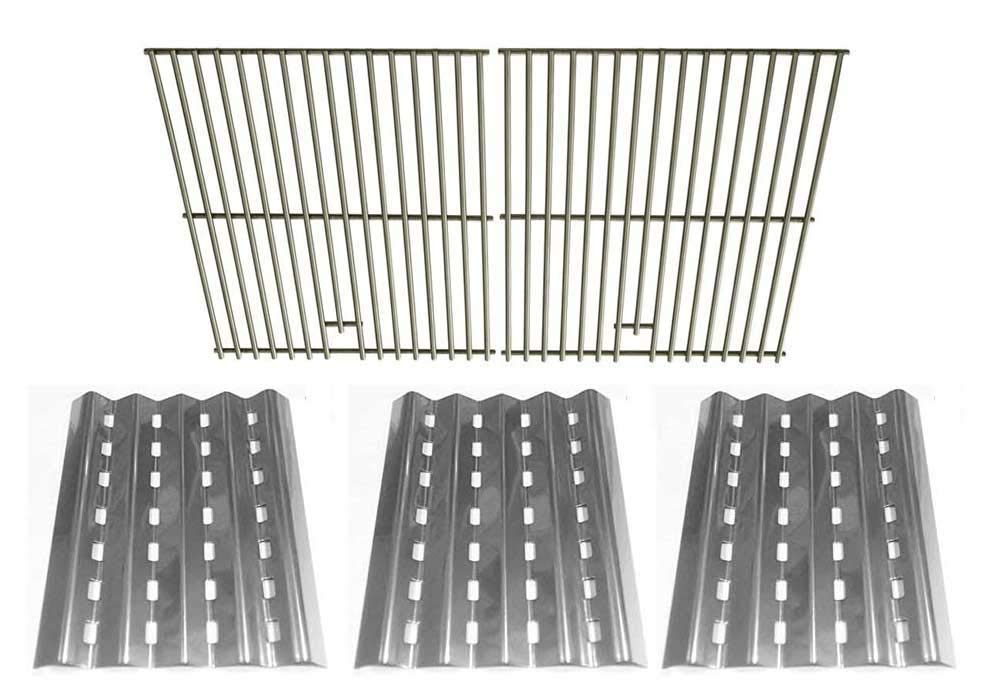 Brinkmann 810-2705-1 Pro Series 2700 Gas Grill Replacement Kit - 3 Heat Plates & Stainless Steel Cooking Grids - Perfect for Outdoor BBQ, Camping, and Backyard Grilling