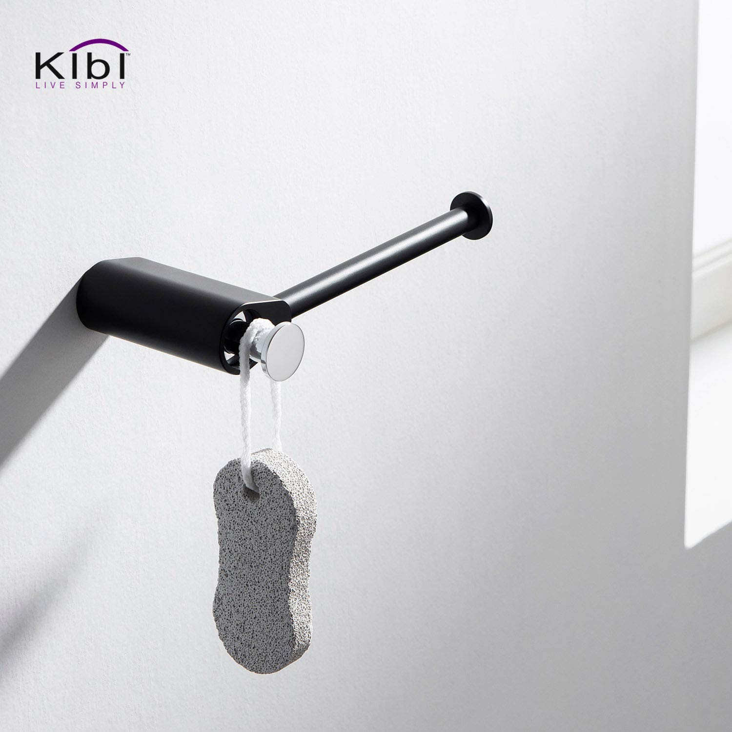 Stainless Steel Wall Mounted Toilet Paper Holder - Chrome Black Bathroom Tissue Roll Holder for Modern Home & Commercial Use (KBA1302) | Durable & Stylish Bath Accessory for Toilet, Restroom, Powder Room & RV
