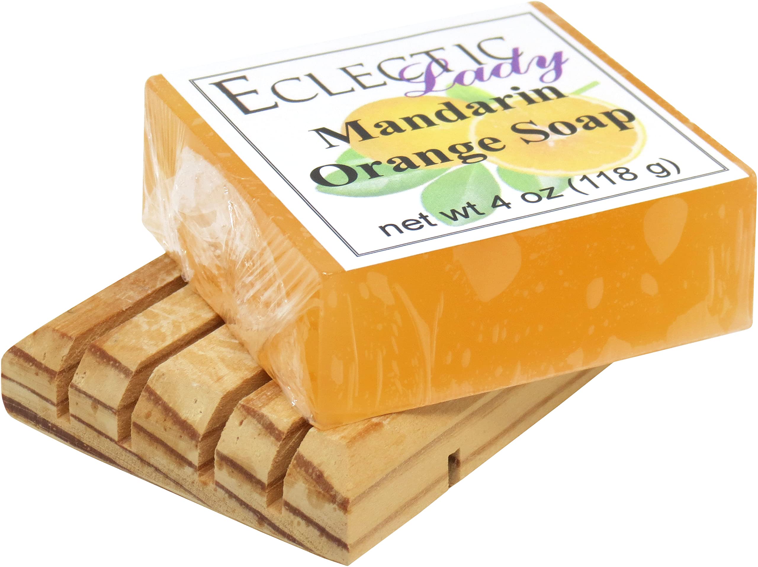 Eclectic Lady Mandarin Orange Glycerin Soap - 4 oz Moisturizing Bar for Dry Skin | Natural Handmade Soap for Bath, Shower & Gift Giving