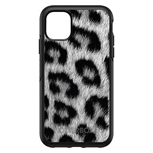 Black White Snow Leopard Fur Print On Black Case