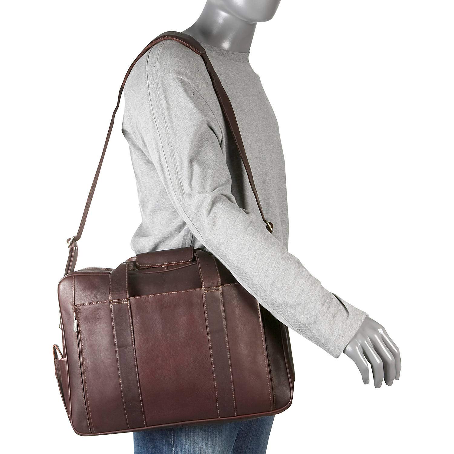Premium Chocolate Brown Laptop Briefcase - Durable Business Computer Bag for Men & Women - Perfect for Office, Travel & Commuting
