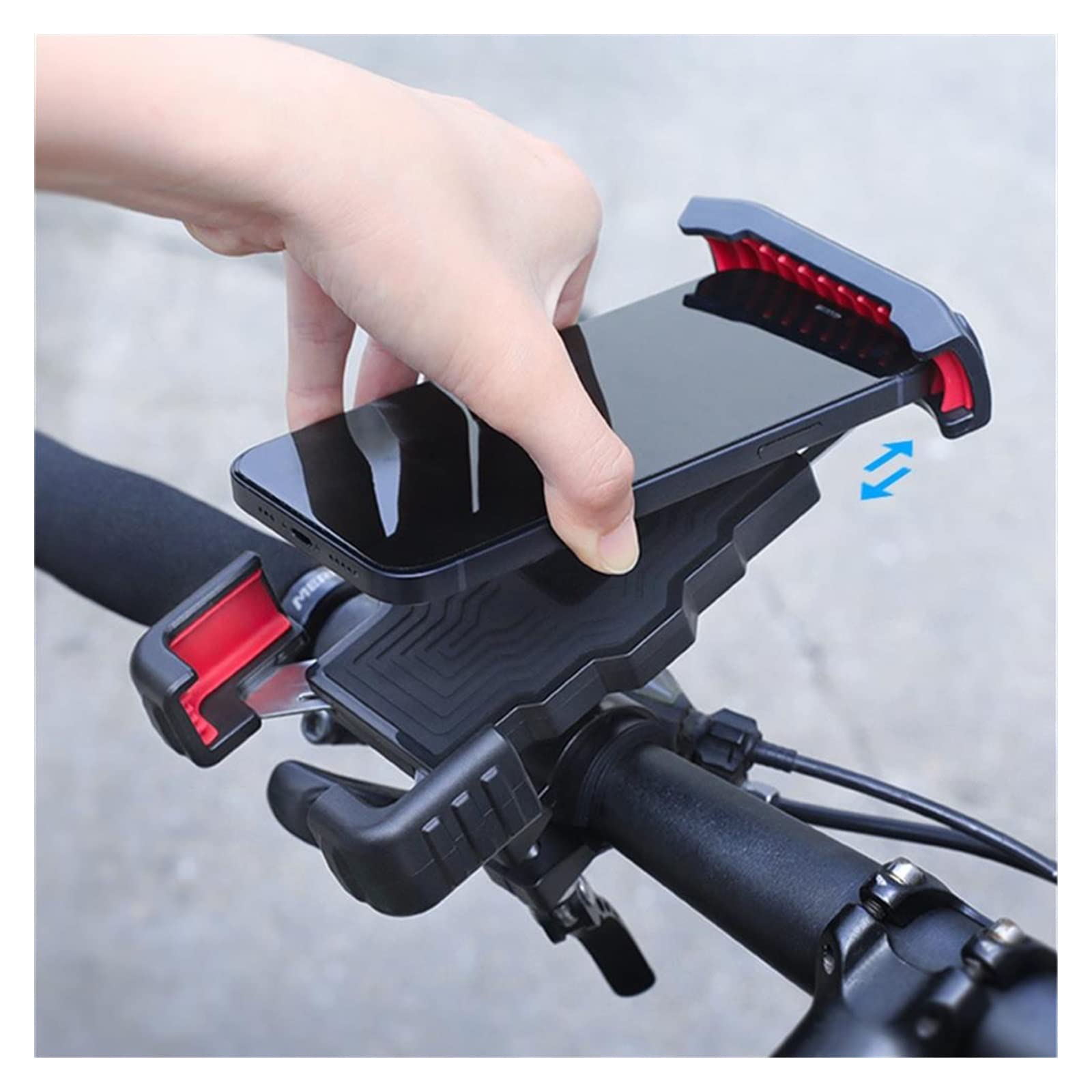 Motorcycle & Bicycle Phone Mount Holder - Anti-Slip Bike Phone Bracket for Cycling & Riding (Black) - Perfect for GPS Navigation & Adventure Sports
