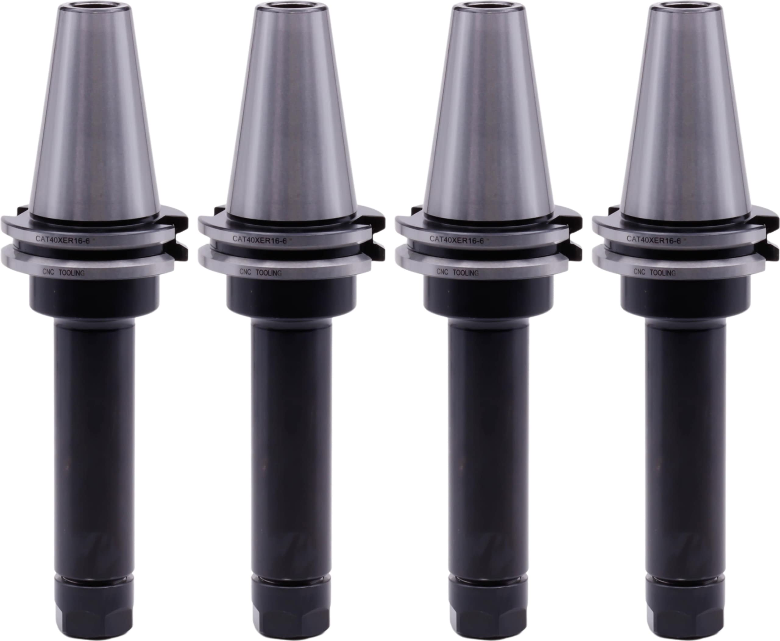 4-Piece CAT 40 Taper ER-16 Collet Chuck Tool Holder Set with 6