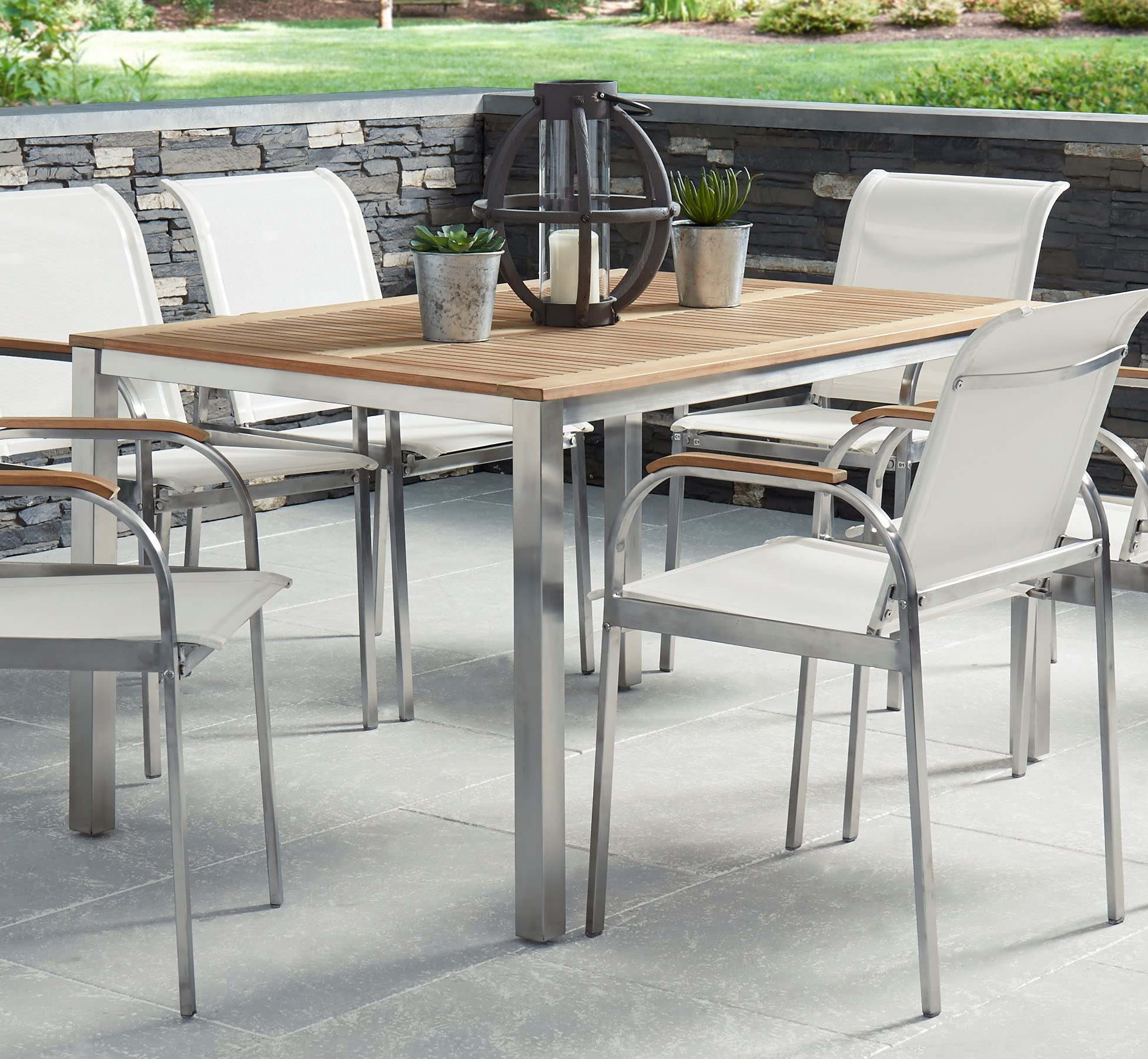 Homestyles Aruba Brown Outdoor Dining Table - Weather-Resistant Patio Furniture for Backyard, Garden & Poolside Dining