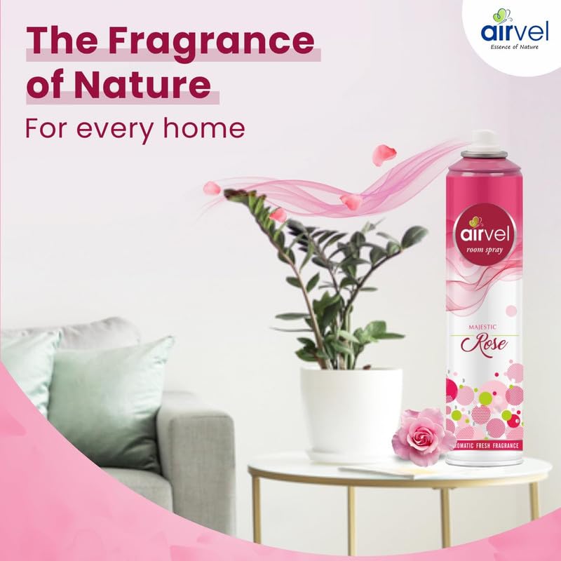 Airvel Aromatic Room & Car Freshener Spray - 217ml Natural Fragrance for Home, Office & Vehicle | Long-Lasting Air Freshener with Refreshing Scent | Perfect for Bedrooms, Bathrooms & Small Spaces