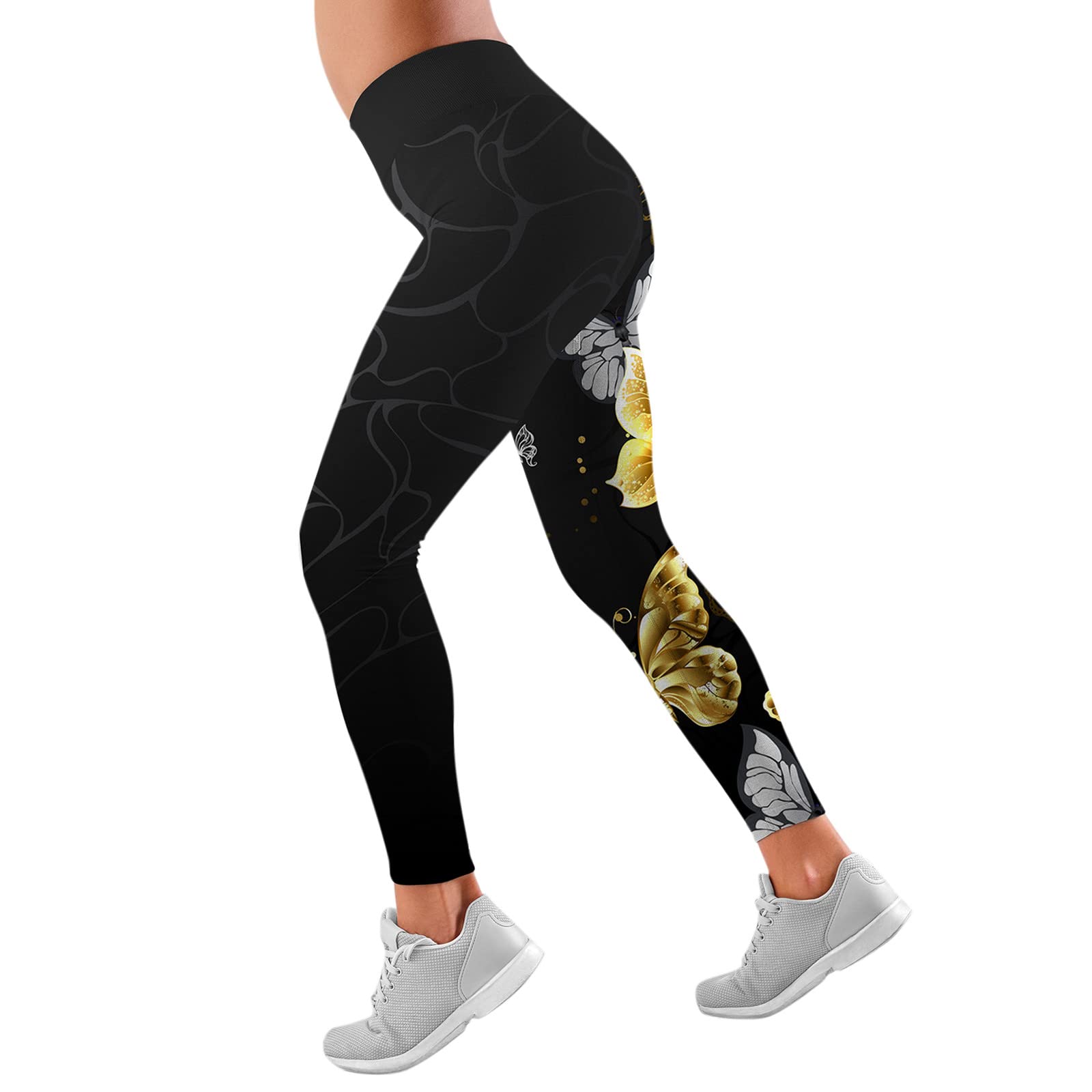 Smooto High Waisted Yoga Pants - Tummy Control & Butt Lifting for Workouts (Black)
