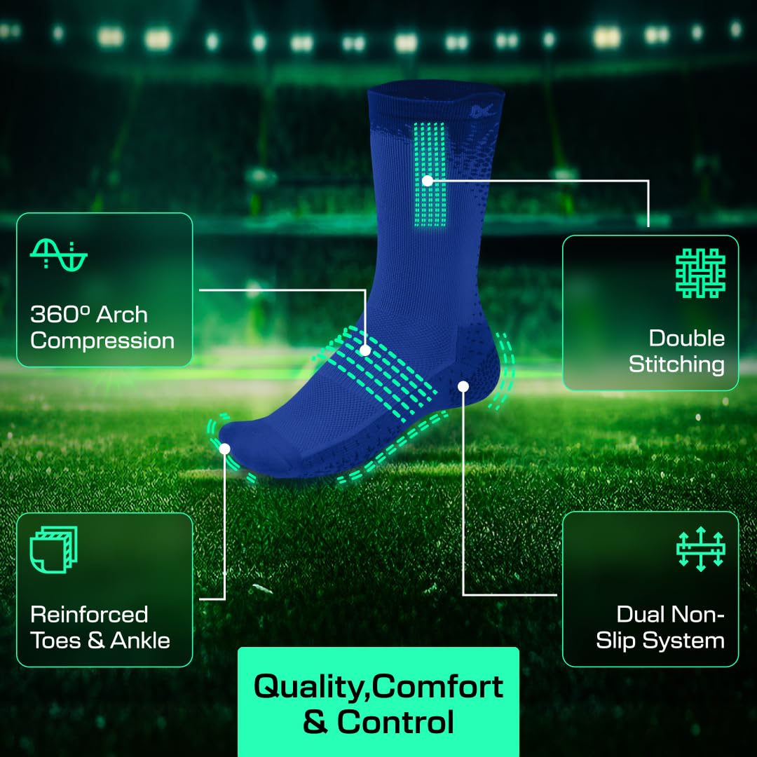 LUX Sports ProCleat Performance Grip Socks with GripArray™ - Enhanced Athletic Socks for Men & Women - Ideal for Soccer, Basketball, and Indoor Sports