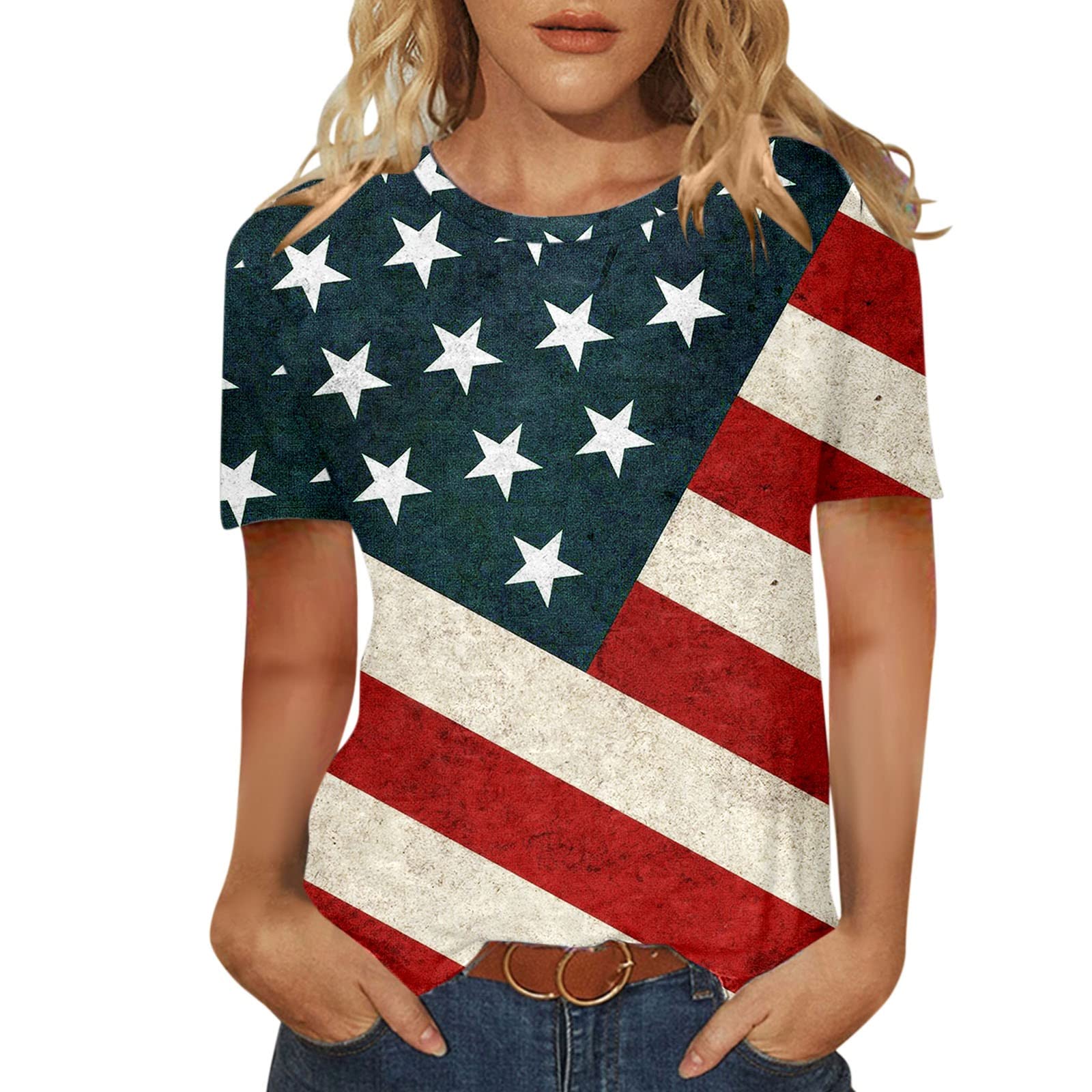 Women's Floral Printed Casual T-Shirts - Summer Short Sleeve Loose Fit Round Neck Tunic Tops for Women | Perfect for Beach Outings, Vacation Wear & Everyday Casual Style