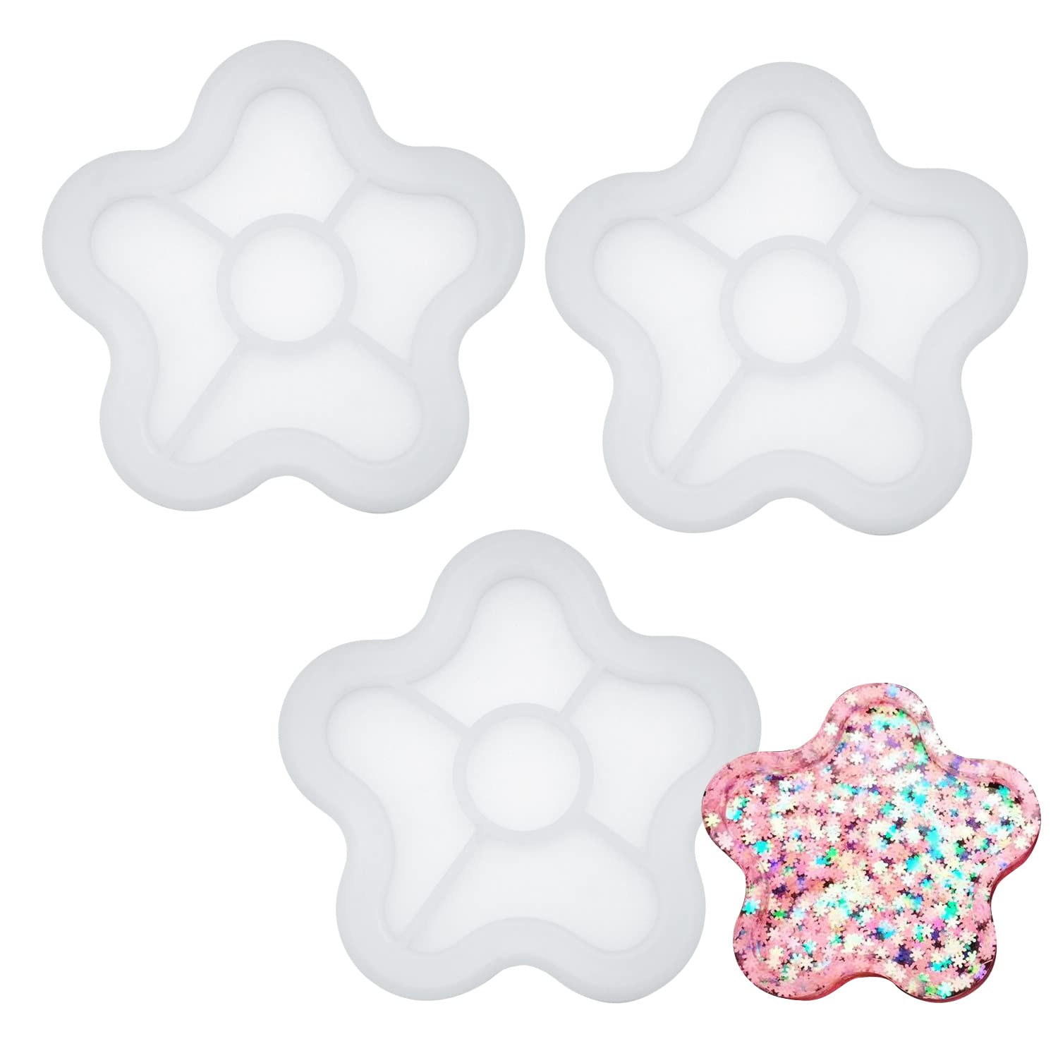 3-Pack Silicone Coaster Molds for Resin Casting - DIY Epoxy Resin Art, Home Decor & Drink Coasters - Perfect for Crafting, Gifts, and Tabletop Protection