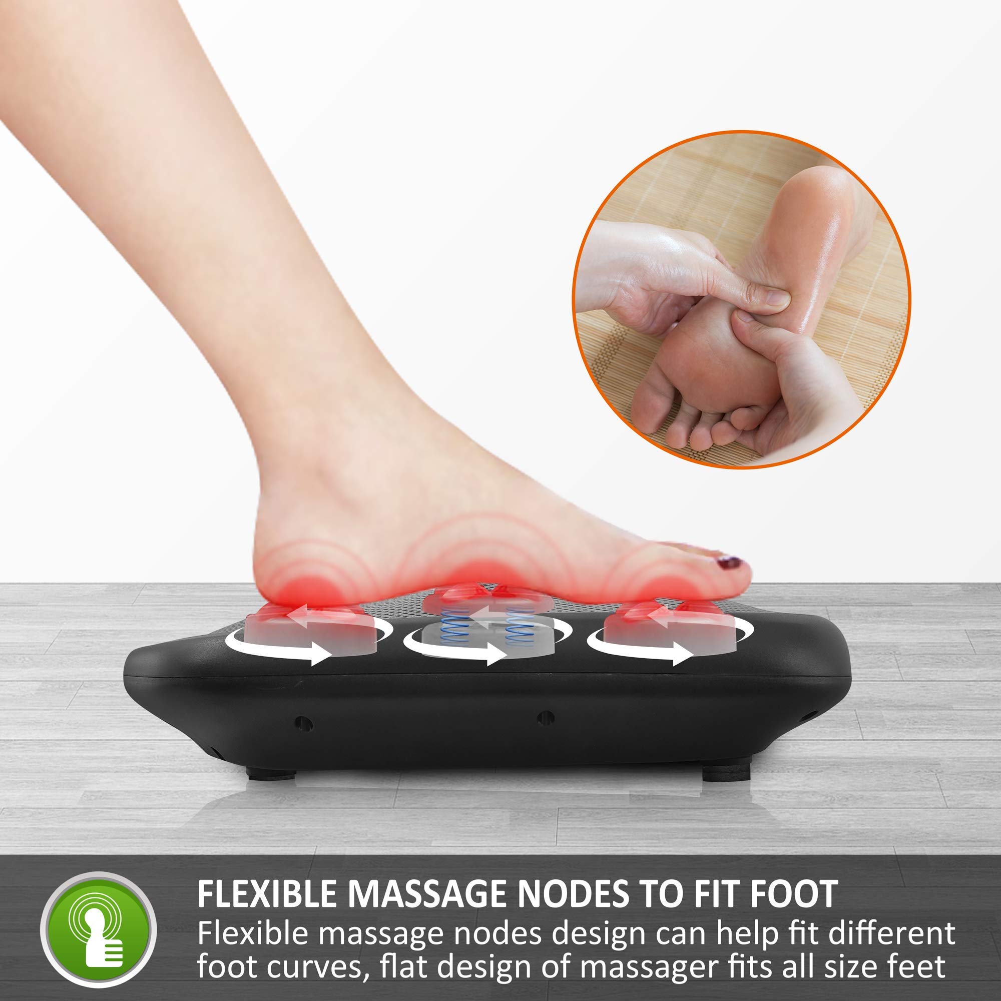 Snailax Cordless Handheld Back Massager with Heat - 2-in-1 Shiatsu Foot & Back Massager for Pain Relief - Electric Deep Tissue Massage Machine for Home, Office & Travel Use