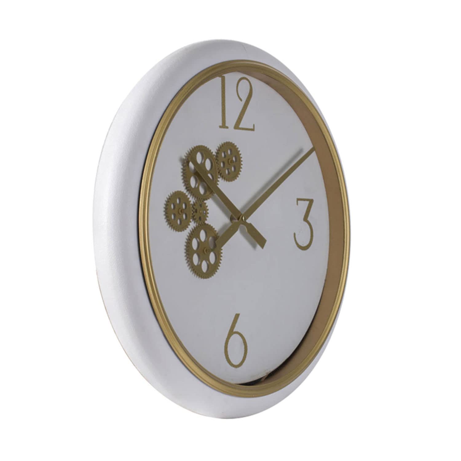 A&B Home White Wall Clock - Modern Minimalist Design for Living Room, Bedroom & Office Decor