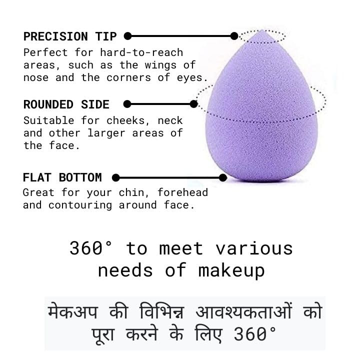 PAARTHO Premium Beauty Blender Sponge - Soft Latex-Free Makeup Blending Sponge for Foundation & Concealer | Perfect for Liquid, Cream & Powder Cosmetics | Professional Makeup Application at Home or Travel