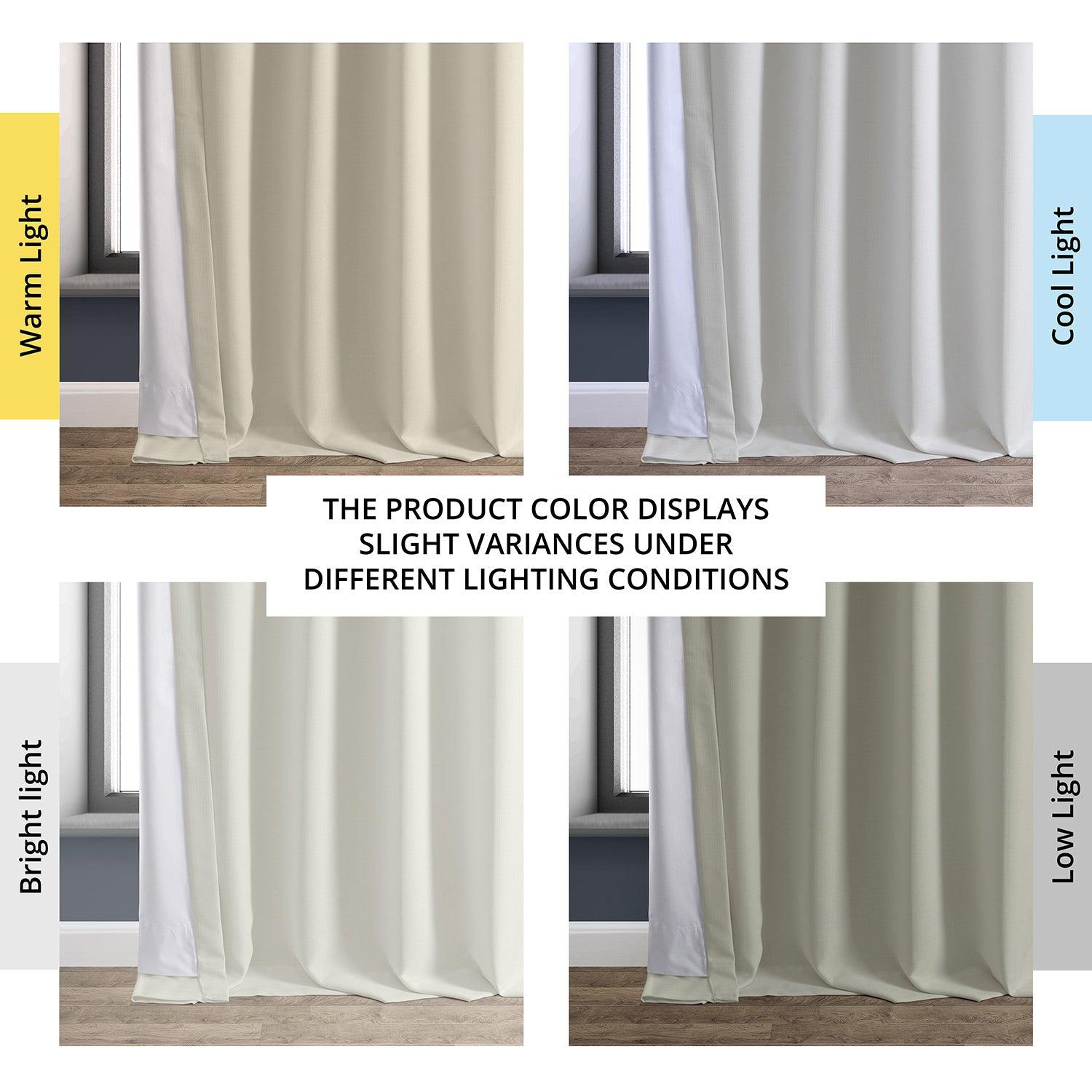 Off White Faux Linen Blackout Curtains for Bedroom - Thermal Insulated Room Darkening Drapes for Home, Hotel & Office Use