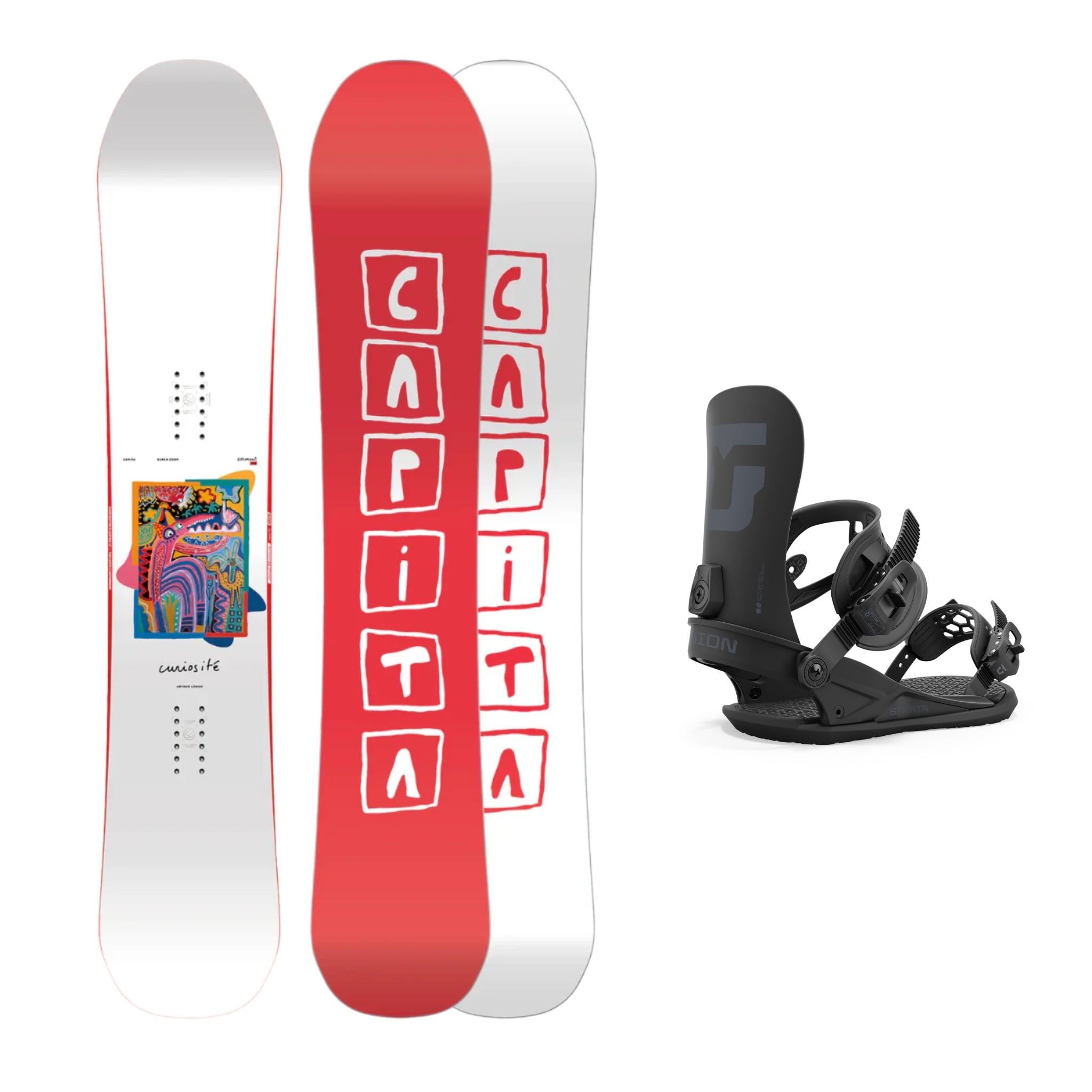 CAPiTA Aeronaut Snowboard with Union Strata Bindings 2025 - All-Mountain Freestyle Snowboard for Men & Women | Perfect for Powder, Park & Backcountry Riding