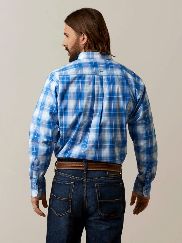 Ariat Men's Pro Series Team Daxton Classic Fit Shirt - Blue | Western Work Shirt for Ranch, Rodeo & Outdoor Activities