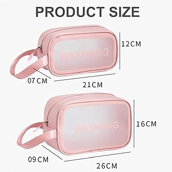 Keetly Premium Makeup Bags Set for Women - Waterproof Cosmetic Organizer & Spacious Toiletry Pouch | Travel Wash Bag for Bath Accessories, Grooming Kit & Beauty Essentials | Perfect for Vacation, Gym & Daily Use (Pink)