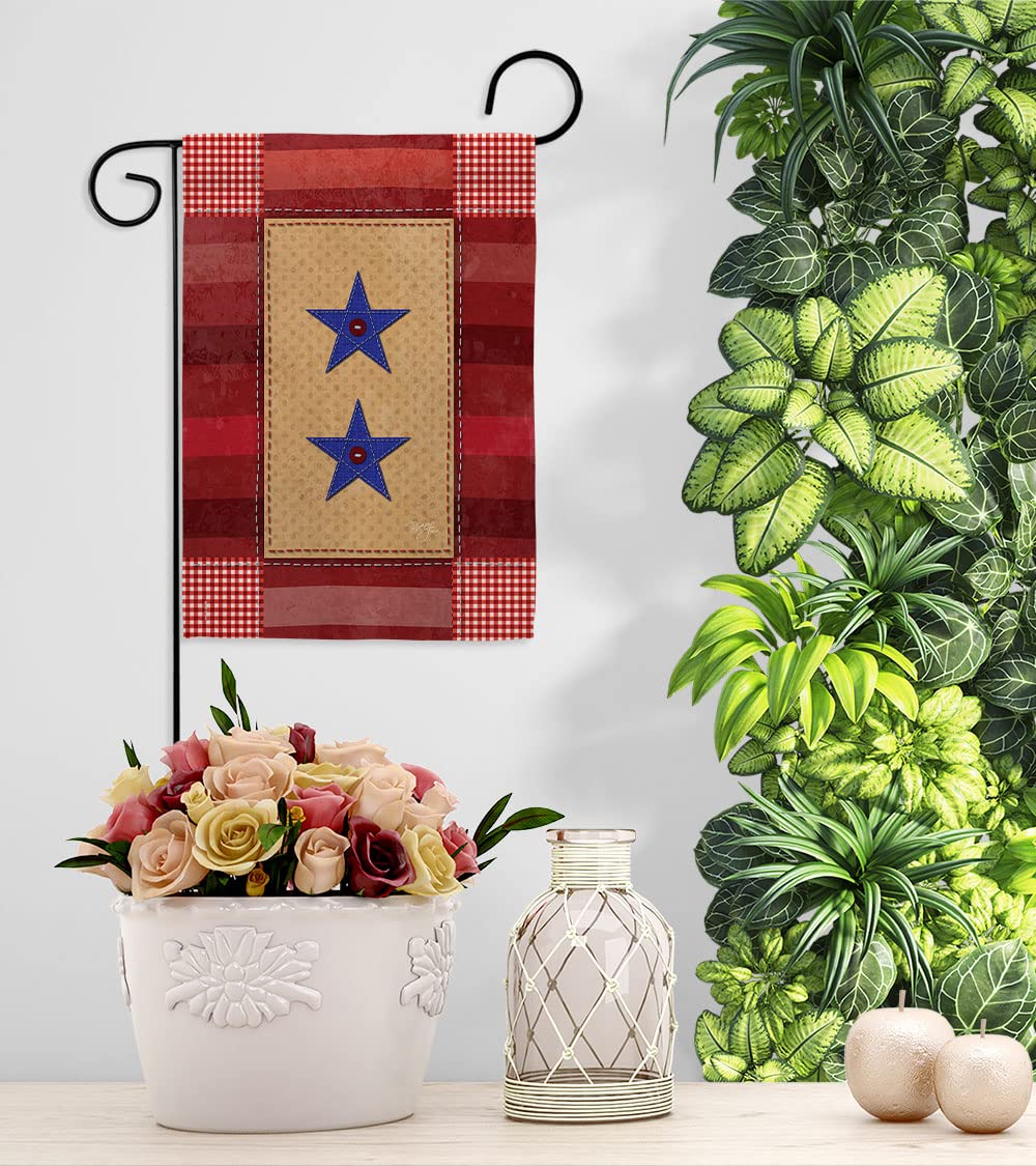 Breeze Decor Americana Military Garden Flag 13x18.5in - Patriotic Outdoor Decor