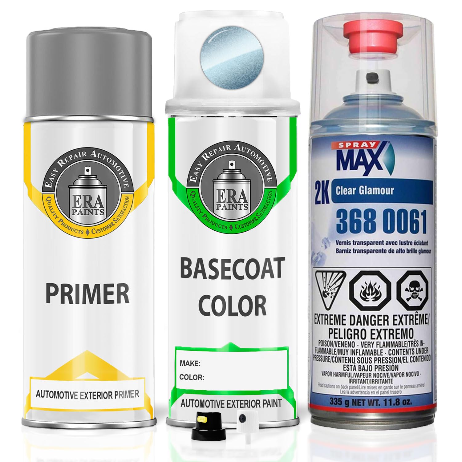 ERA Paints M7/M6854 Light Blue Metallic Automotive Spray Paint - Exact Match for FORD Vehicles | Premium Kit with 2K 3680061 Clearcoat | Perfect for Car Touch-Ups, Restoration & Custom Projects