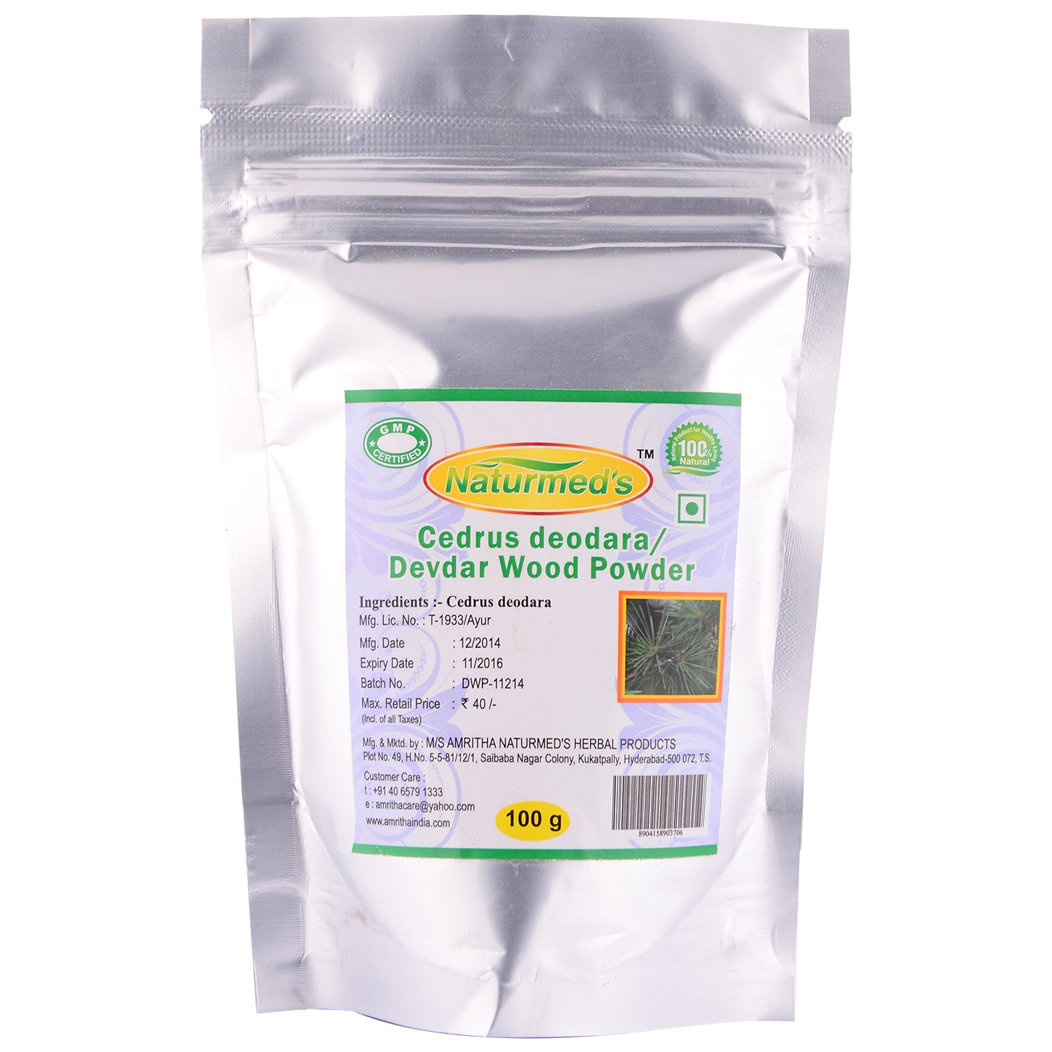 Naturmed's Pure Himalayan Cedarwood Powder (100g) - Organic & Natural for Aromatherapy, Skincare, and DIY Crafts