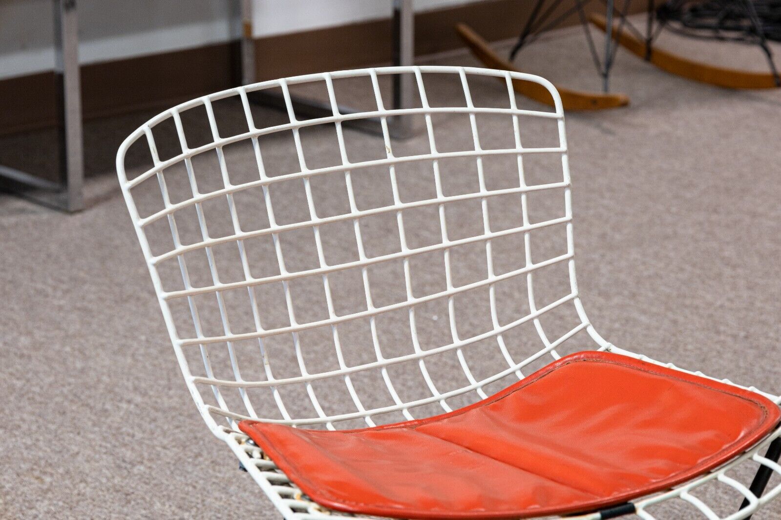 Kids' Black and White Knoll Bertoia Wire Chairs with Red Cushions - Pair of Modern Children's Chairs for Playroom, Bedroom, or Dining Area - Durable and Stylish Seating for Toddlers and Kids