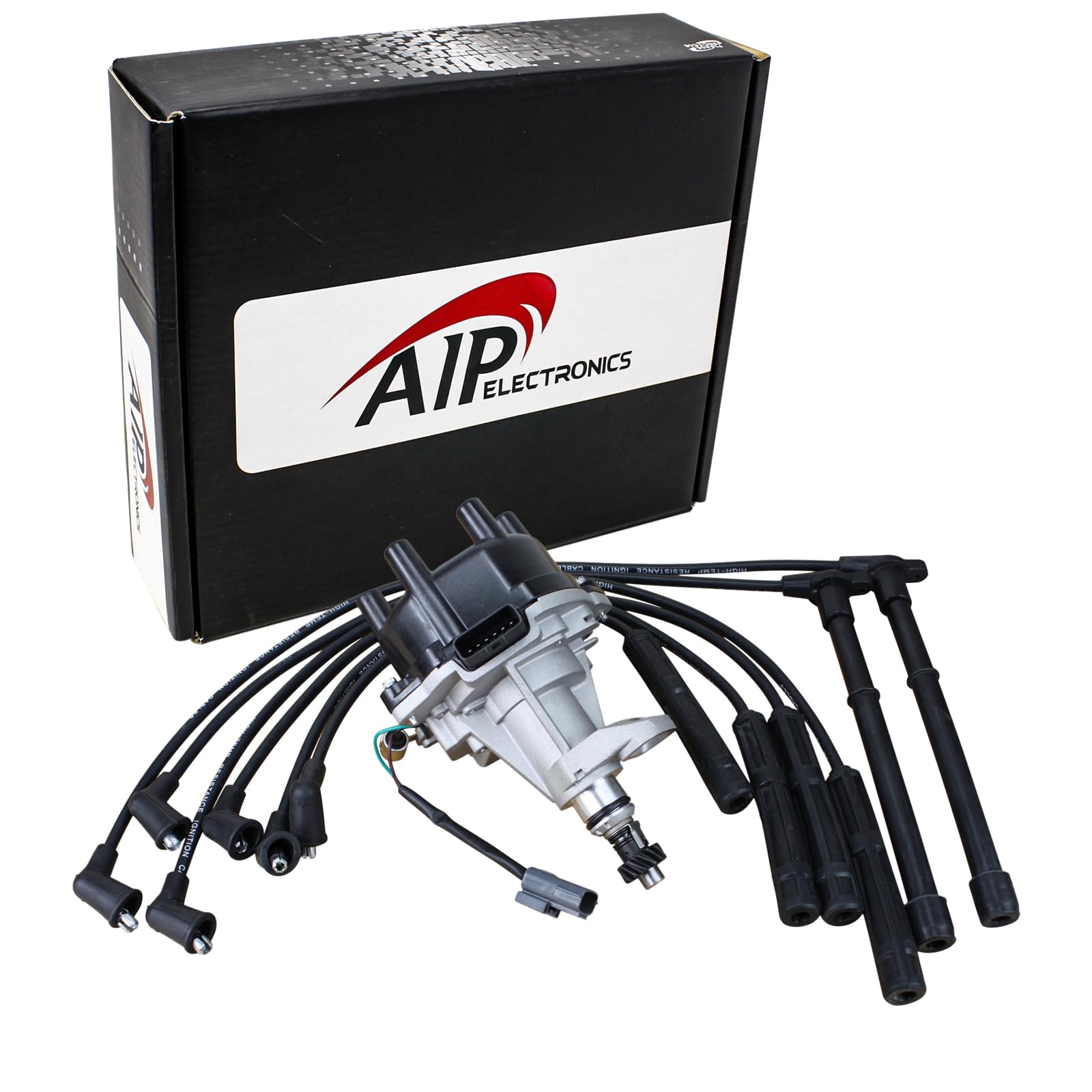 AIP Electronics Power Pack Ignition Distributor & Spark Plug Wire Set for 1996-2004 Nissan Infiniti Mercury 3.3L V6 - OEM Fit Kit 1140 - Perfect for Engine Tune-Ups & Performance Upgrades