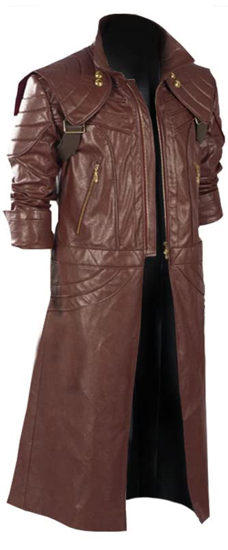 Men's Devil Cosplay DM Cry Costume Black Leather Hooded Coat - Perfect for Halloween, Cosplay Events & Gothic Fashion