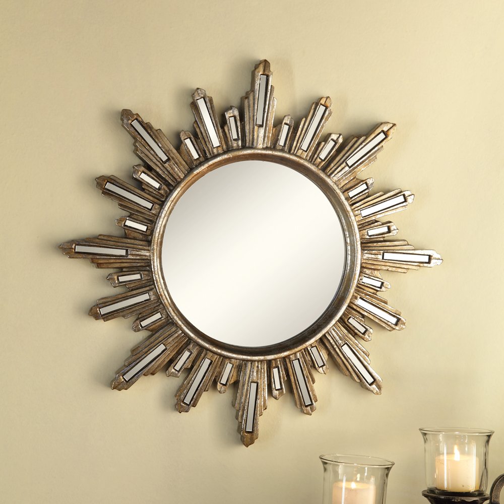SPI Home Decor Radiance Wall Mirror - Elegant Round Mirror for Living Room, Bedroom, Entryway & Bathroom Decor