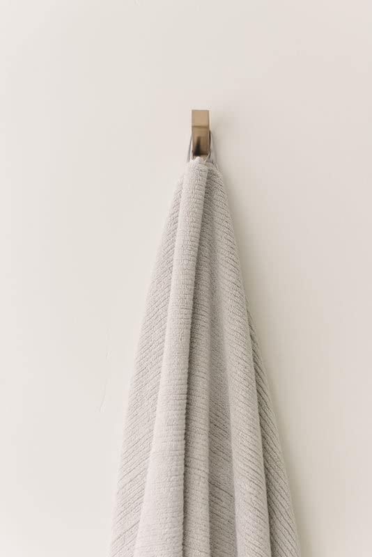 Luxury Cozy Earth Light Grey Ribbed Bath Sheet - Super Soft & Absorbent Oversized Towel for Spa, Bath & Beach - Premium 100% Bamboo Fabric