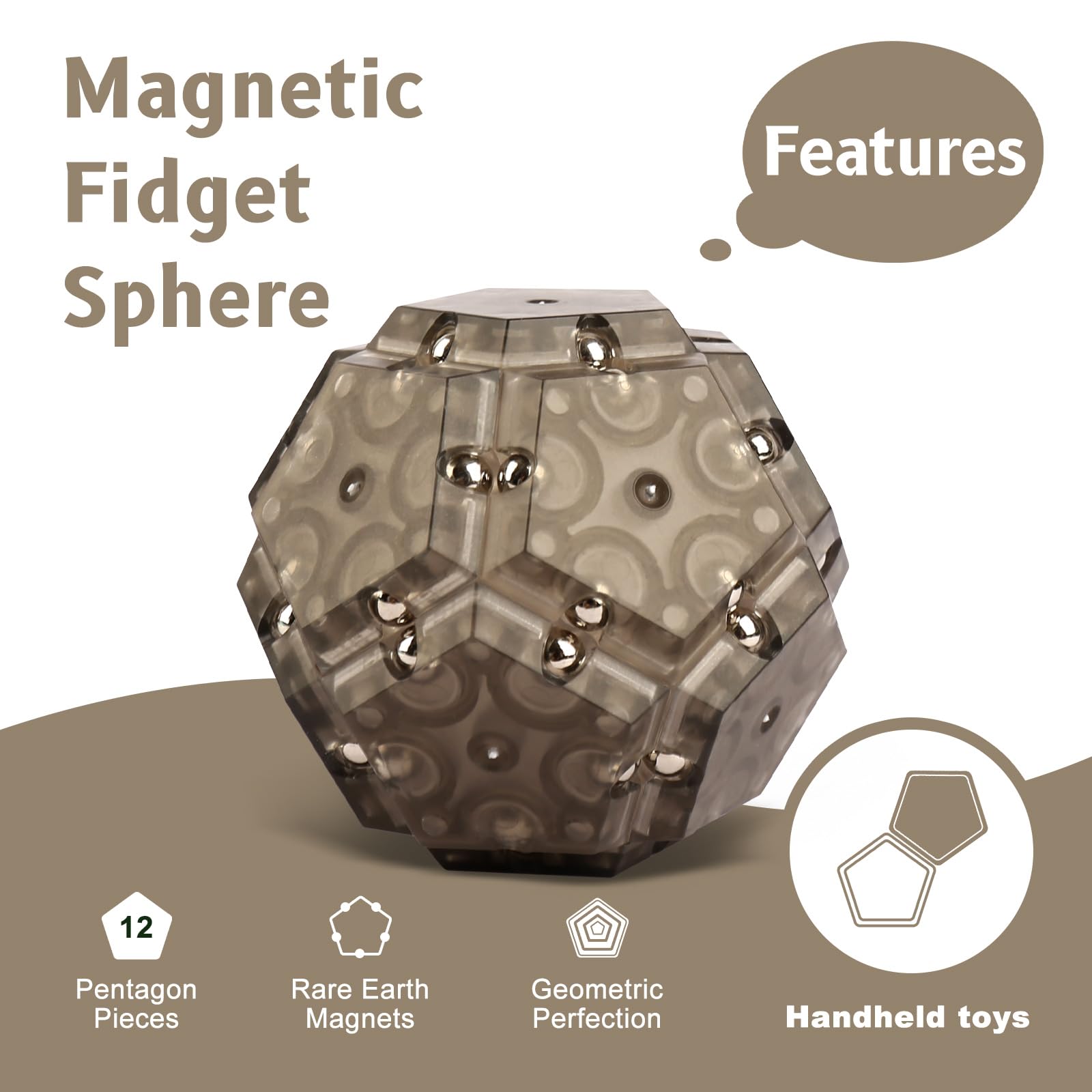**Stress Relief Fidget Toys for Adults & Kids - Black Sensory Toys for Anxiety, ADHD, Focus - Stocking Stuffers for Teens, Office Desk Toys, Quiet Travel Gifts for Boys & Girls**    *(Use for stress relief, classroom focus, travel entertainment, or office relaxation)*