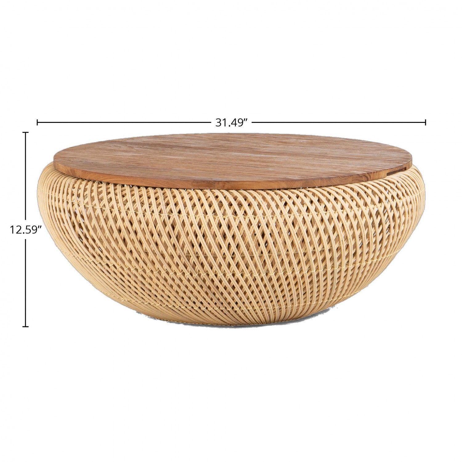 Natural Bayan Wave Coffee Table - Modern Wooden Living Room Furniture for Home Decor & Relaxation