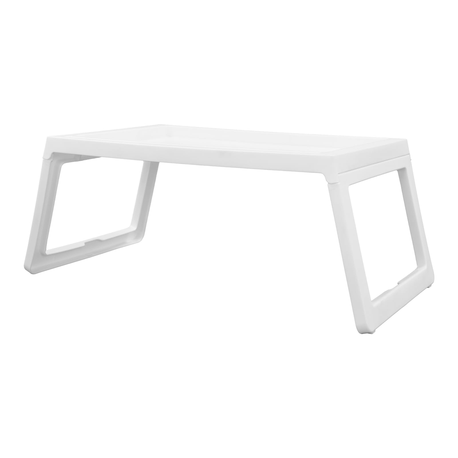 **Foldable Bed Tray Table with Adjustable Legs - Set of 8 Portable TV Trays for Eating, Working & Studying - 25.6 x 14 Inch Lightweight Plastic Lap Desk - Perfect for Kids, Adults in Bedroom, Living Room, Sofa & Office (White, 8-Pack)**    *(Ideal for breakfast in bed, remote work, laptop use, snacks, crafts, and study sessions!)*