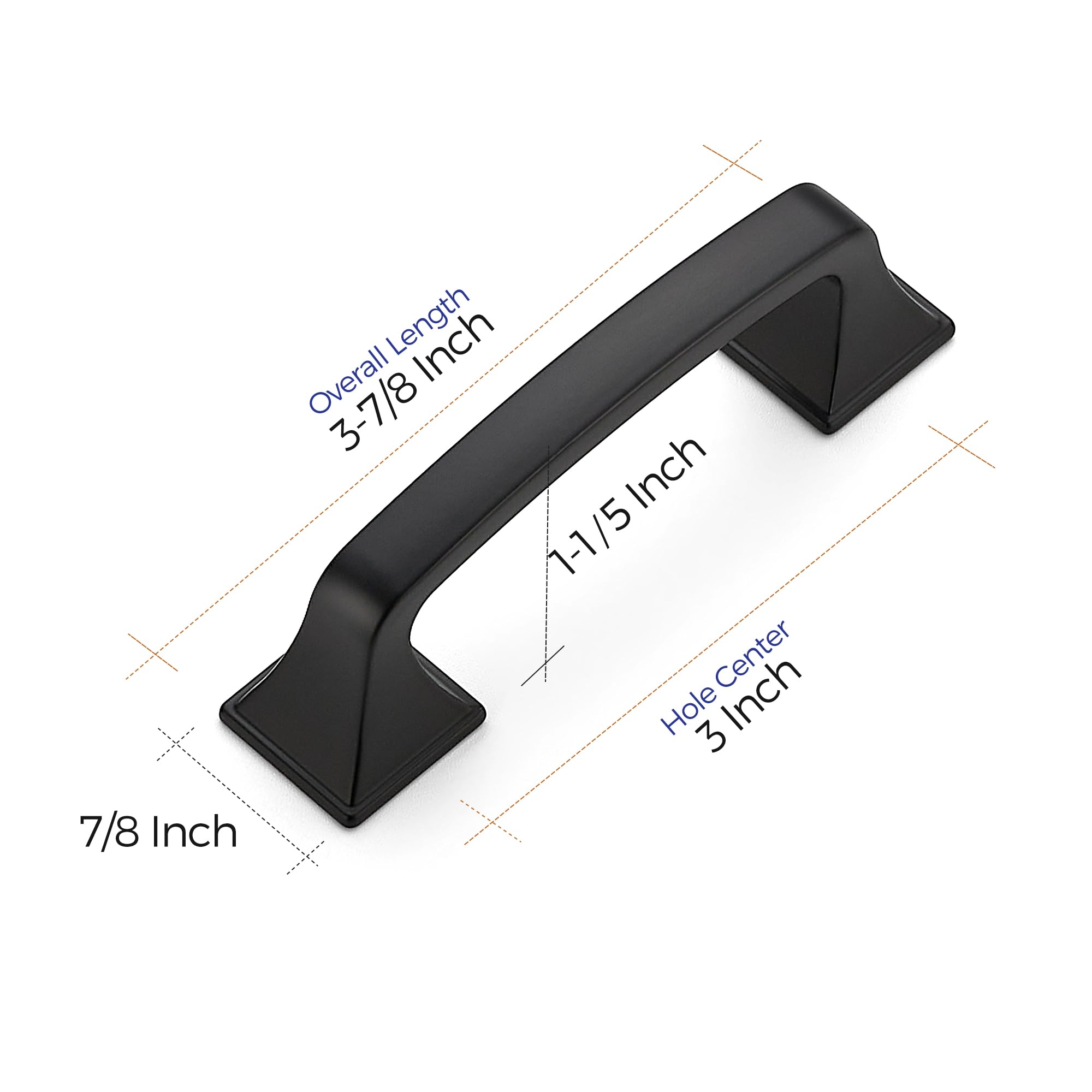 Ravinte 25 Pack 3 Inch Square Solid Cabinet Pulls - Matte Black Kitchen Cabinet Handles & Drawer Pulls - Durable Cabinet Hardware for Kitchen, Bathroom, Office & Cupboard Drawers