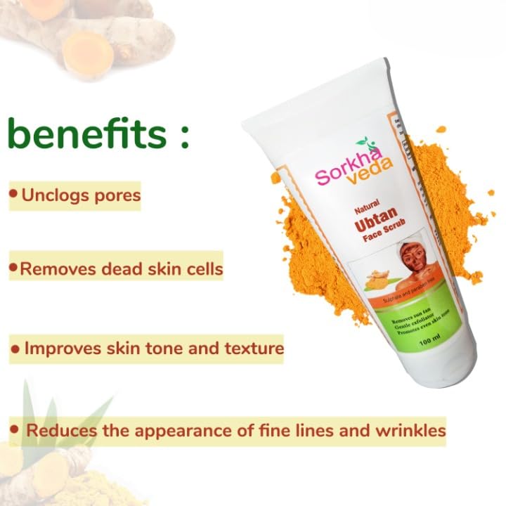 Sorkhaveda Ubtan Face Scrub - Natural Exfoliating Cleanser for Glowing Skin | Perfect for Daily Skincare & Spa Treatments