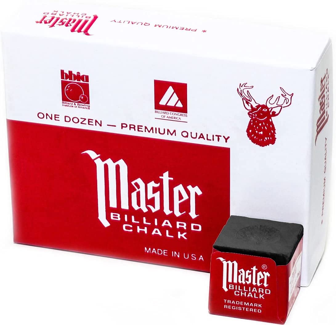 Premium Billiard Chalk Box - 12 Cubes Blue Master Pool Cue Chalk for Professional Players | Perfect for Home Game Rooms, Bars & Pool Halls