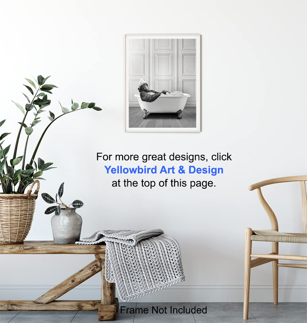 Funny Bathroom Wall Art for Men & Women - Modern Monkey Chimp Decor Sign - Unique 8x10 Powder Room Poster - Perfect for Guest Bathrooms, Restrooms & Home Decor