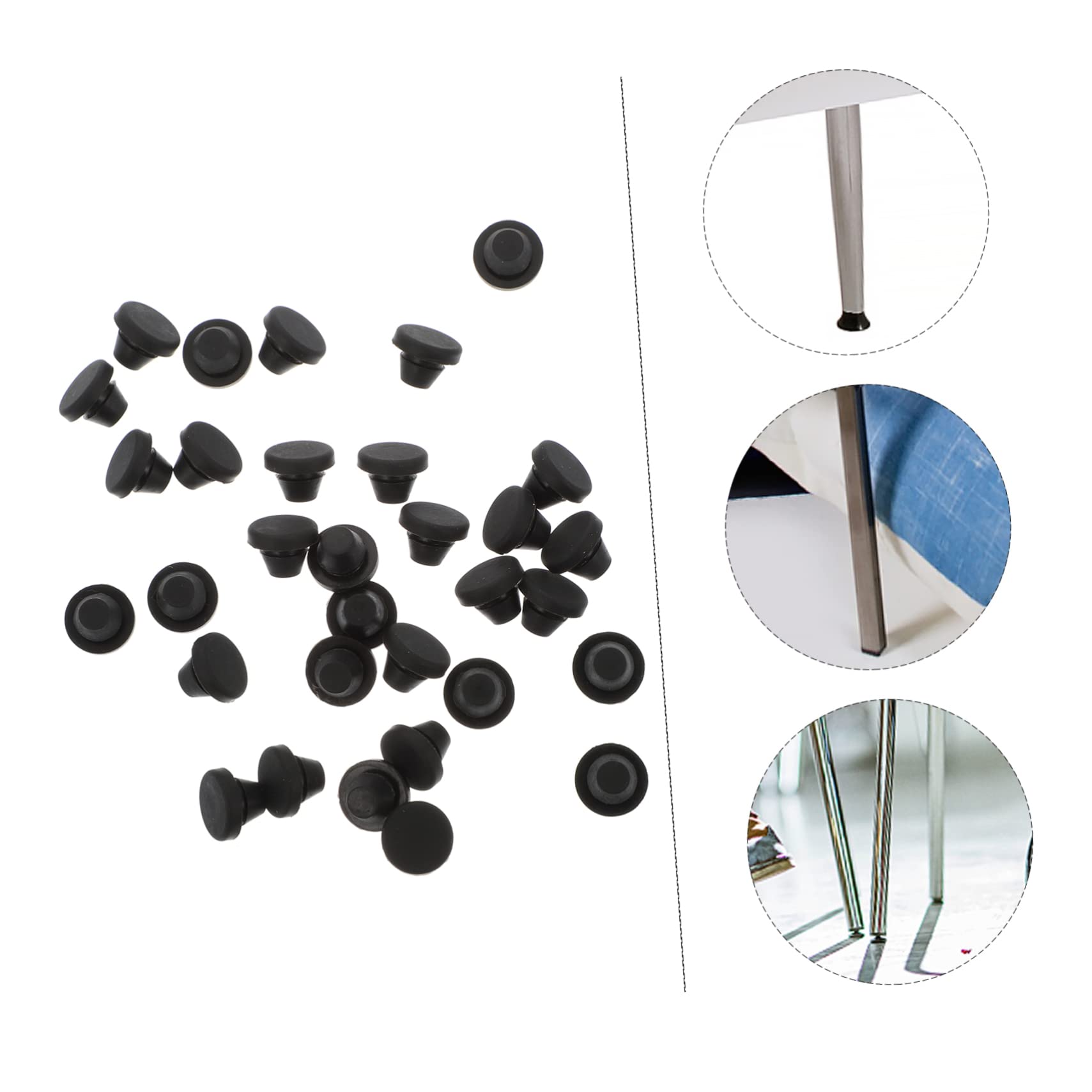 OSALADI 50 Pack Silicone Chair Leg Floor Protectors - Non-Slip Furniture Pads for Hardwood Floors, Tile & Laminate - Cone-Shaped Cushion Caps for Noise Reduction & Scratch Protection (Ideal for Dining Chairs, Office Desks & Home Furniture)