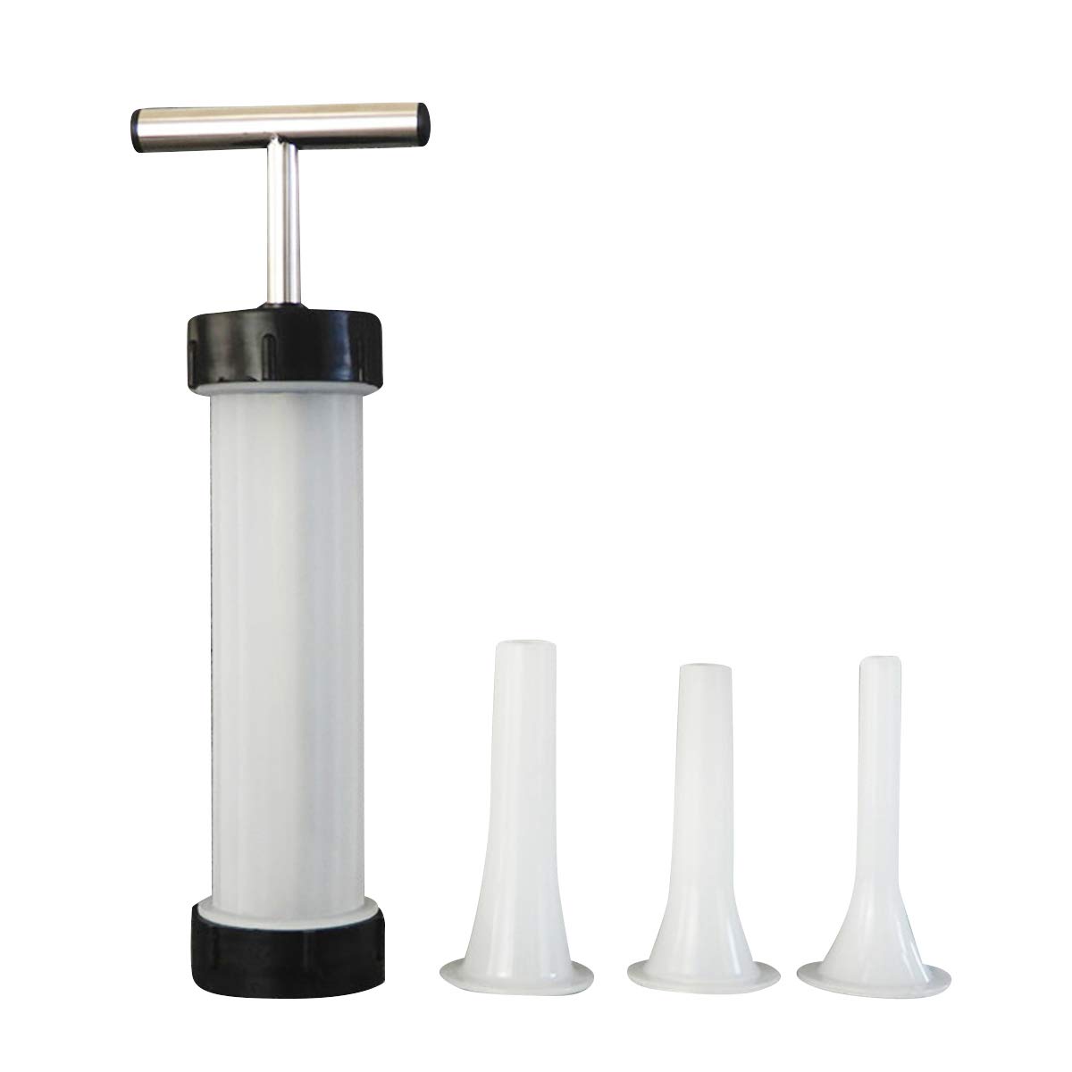 Soapow Manual Sausage Stuffer - Heavy Duty Meat Filler with 3 Stainless Steel Nozzles for Homemade Sausages, Burgers & Ground Meat | Perfect for Home Kitchen, BBQ Parties & Camping Cooking