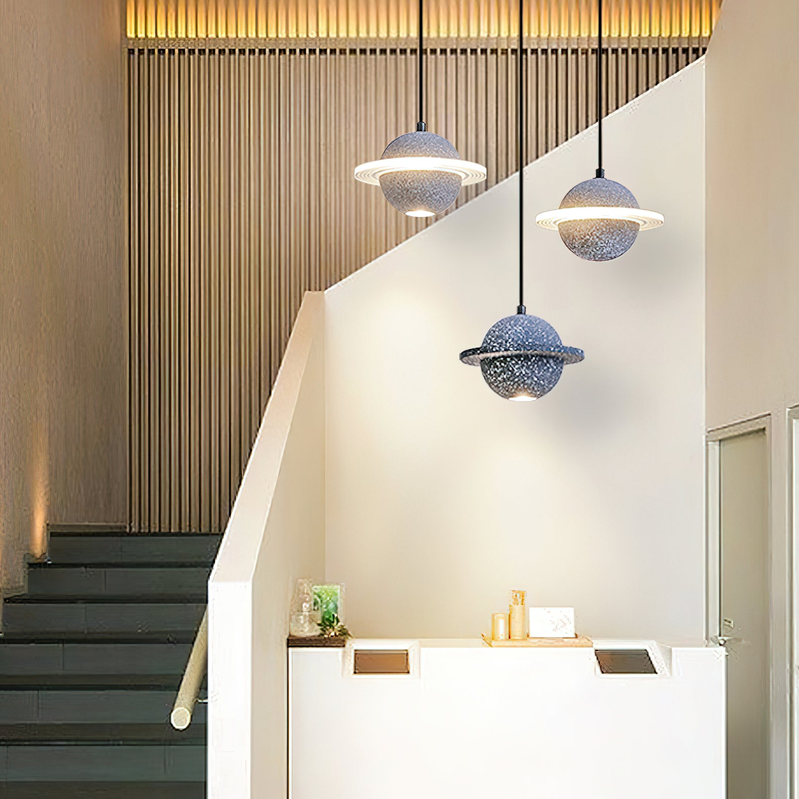 Artsy Planet Pendant Light - Modern Celestial Ceiling Fixture for Bedroom, Living Room & Nursery Decor | Solar System Inspired Lighting for Home & Office