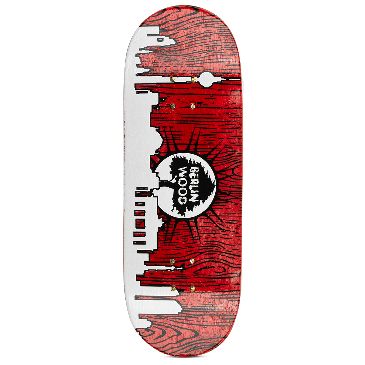 Berlinwood Fingerboard Deck BW Skyline - Professional Fingerboard Skateboard for Tricks & Stunts - Perfect for Skateboarding Enthusiasts & Collectors