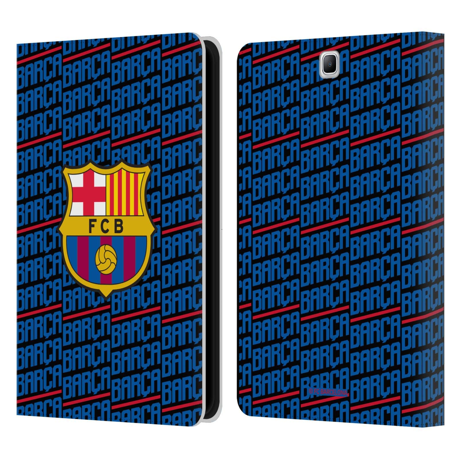 FC Barcelona Leather Book Wallet Case for Samsung Galaxy Tab A 9.7 | Officially Licensed Barca Crest Design | Perfect for Travel, Work & School