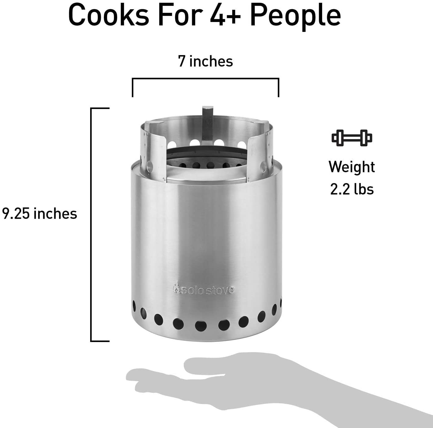 Solo Stove Campfire Portable Wood Burning Stove - Compact Stainless Steel Camping Stove for Backpacking, Hiking & Outdoor Cooking - No Batteries or Fuel Needed - Perfect for Campfires, Picnics & Emergency Preparedness