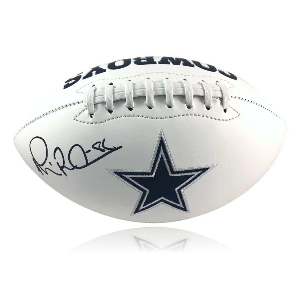 Michael Irvin Autographed Dallas Cowboys Football - Hand Signed White Panel with JSA COA - Perfect for NFL Memorabilia Collectors and Cowboys Fans