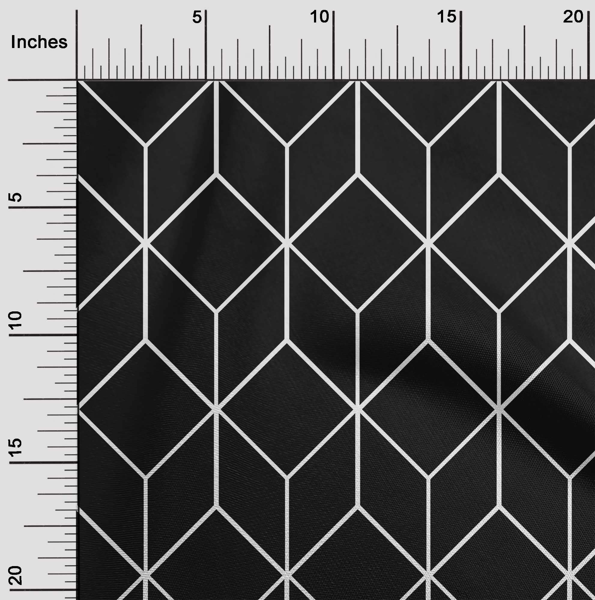 oneOone Polyester Spandex Geometric Print Fabric - 56 Inch Wide Black Dress Material by The Yard (328) | Perfect for DIY Dresses, Skirts & Fashion Sewing Projects