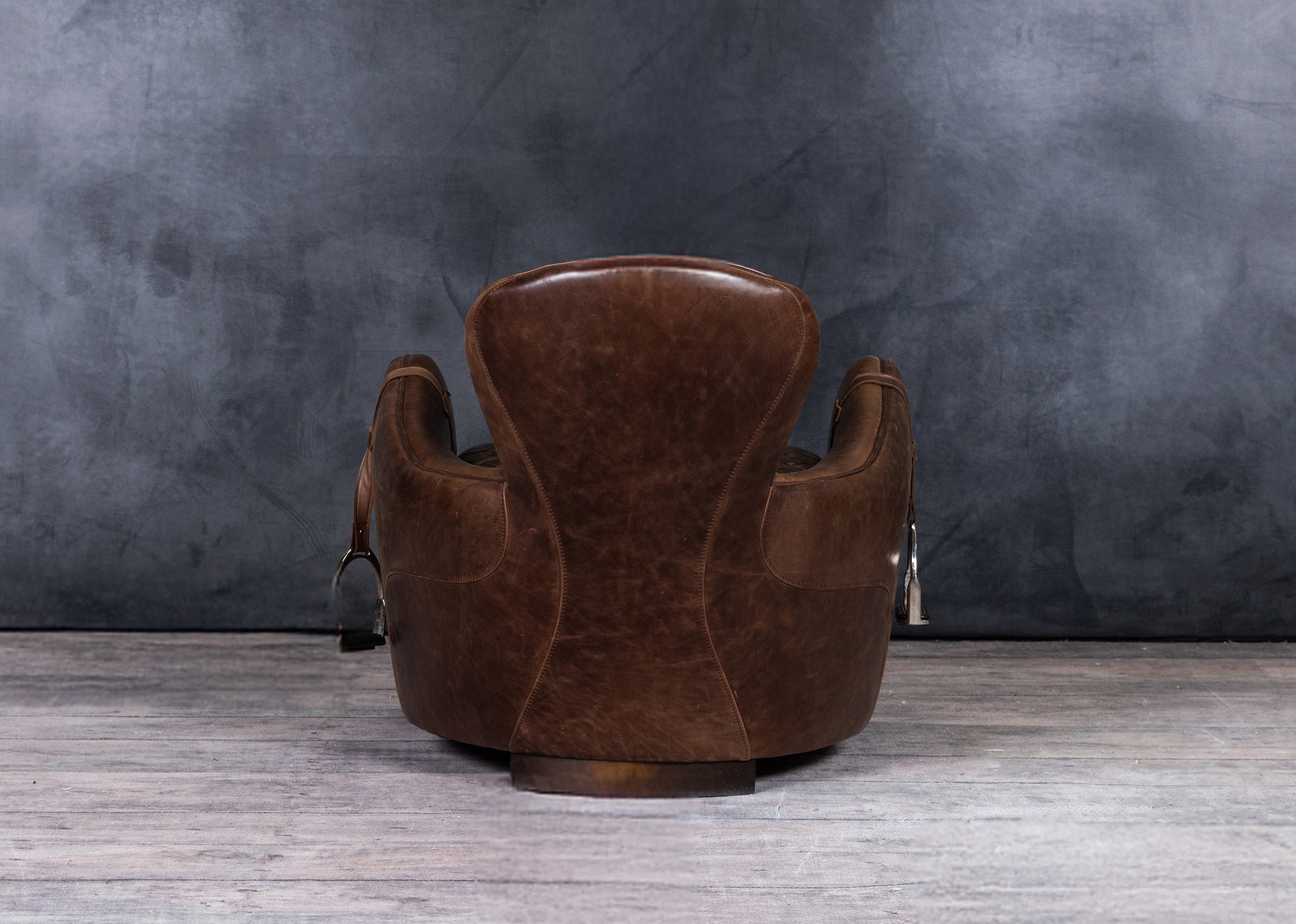 Premium Equestrian Leather Chair & Ottoman Set - Handcrafted Genuine Leather Living Room Seating for Home & Office - Perfect for Lounging, Relaxing & Decorating Your Space