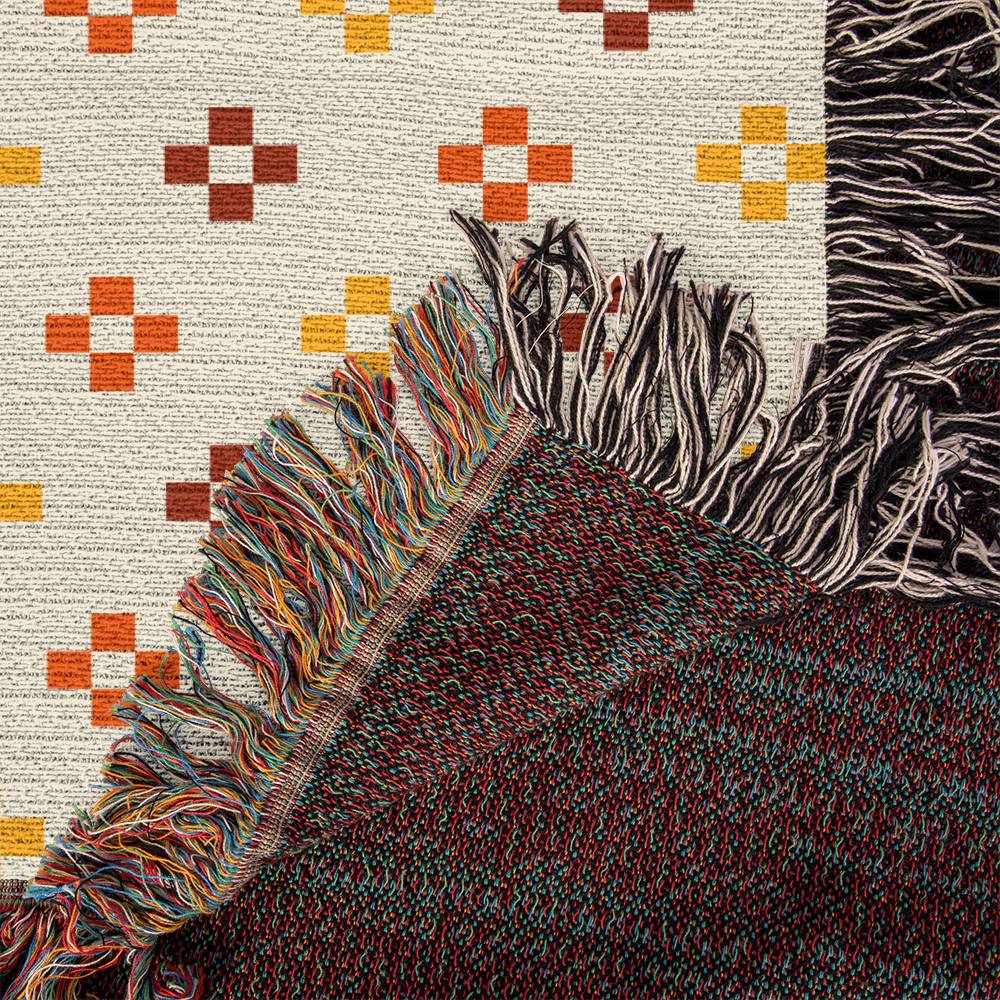 Southwestern Cross Cotton Fringe Woven Blanket - Soft Boho Throw for Couch, Bed & Outdoor Picnics - Southwestern Style Home Decor & Cozy Gift Idea