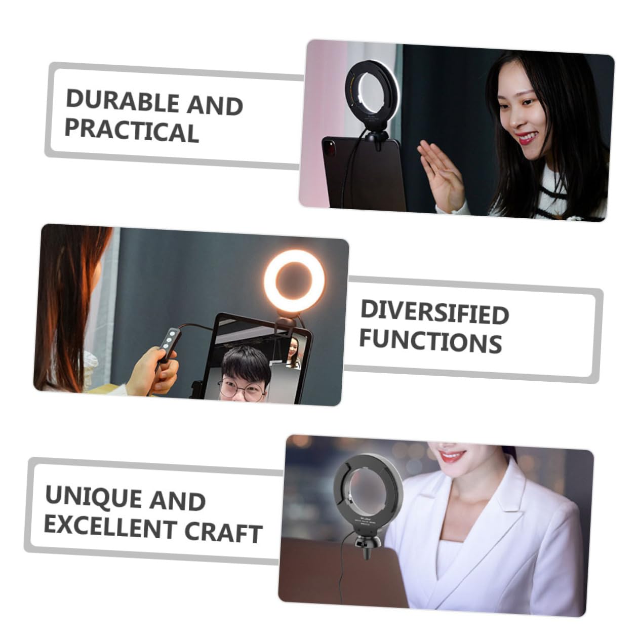 Hemobllo Laptop Mini Ring Light with Live Fill Light for Video Conferencing, Selfie, and Camera Lighting Kit – Perfect for Laptops, Computers, and Online Meetings