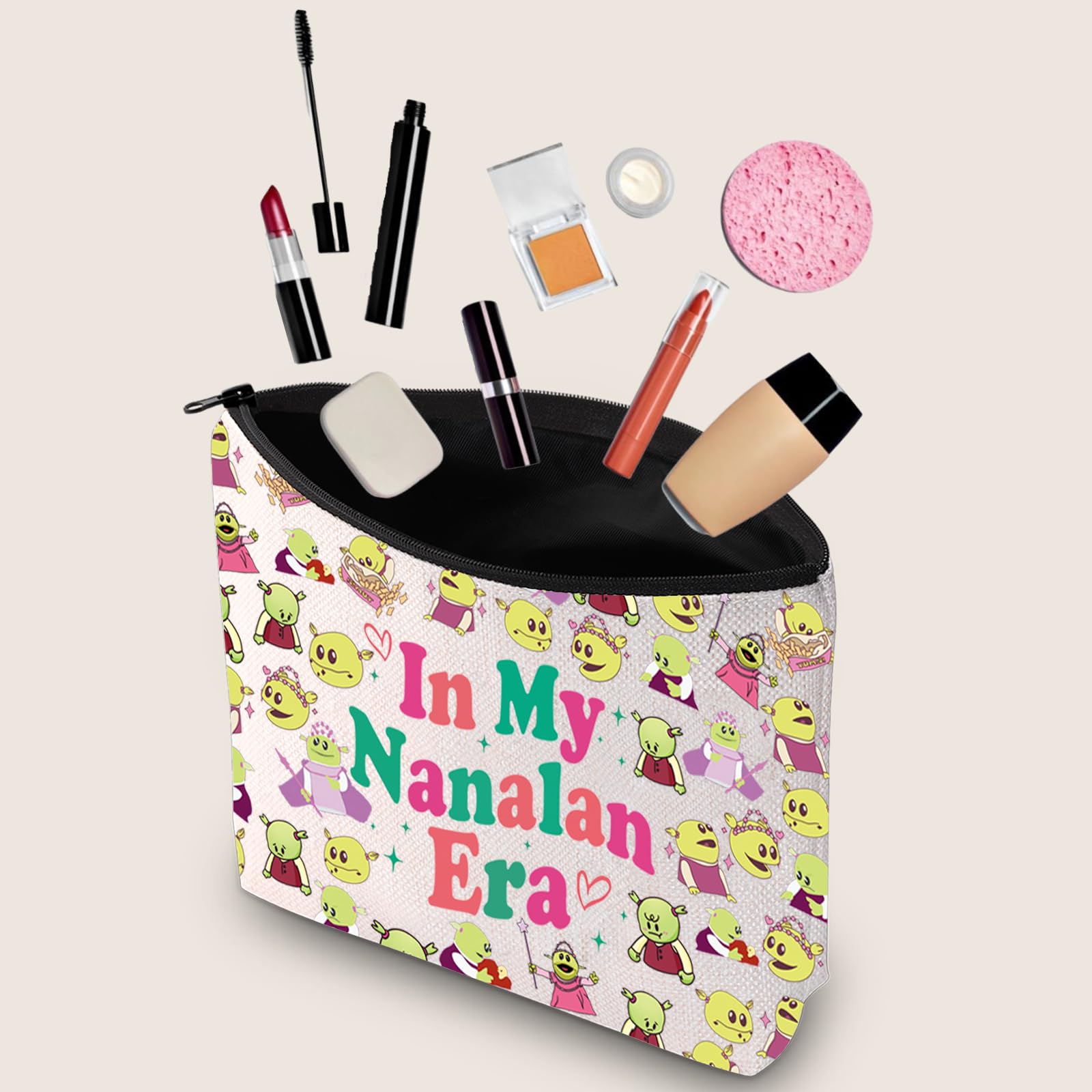 Funny Cartoon Theiletry Bag - Princess Makeup Pouch for Women | Cute Animated Series Gift for TV Show Lovers | Perfect for Travel, Cosmetics Storage & Birthday Presents | In My Nanalan Era Design