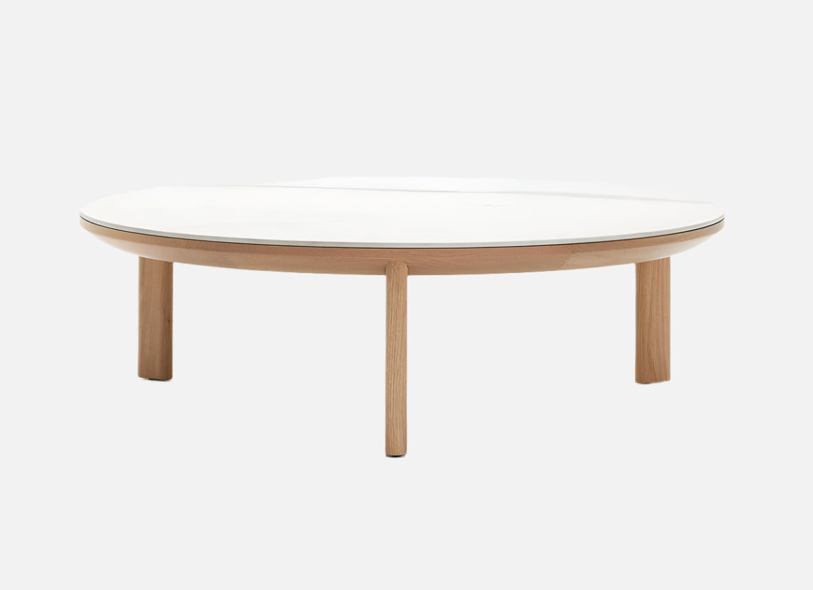 Otway Round Coffee Table - Porcelain Top Modern Living Room Furniture for Small Spaces | Perfect for Coffee, Books & Decor