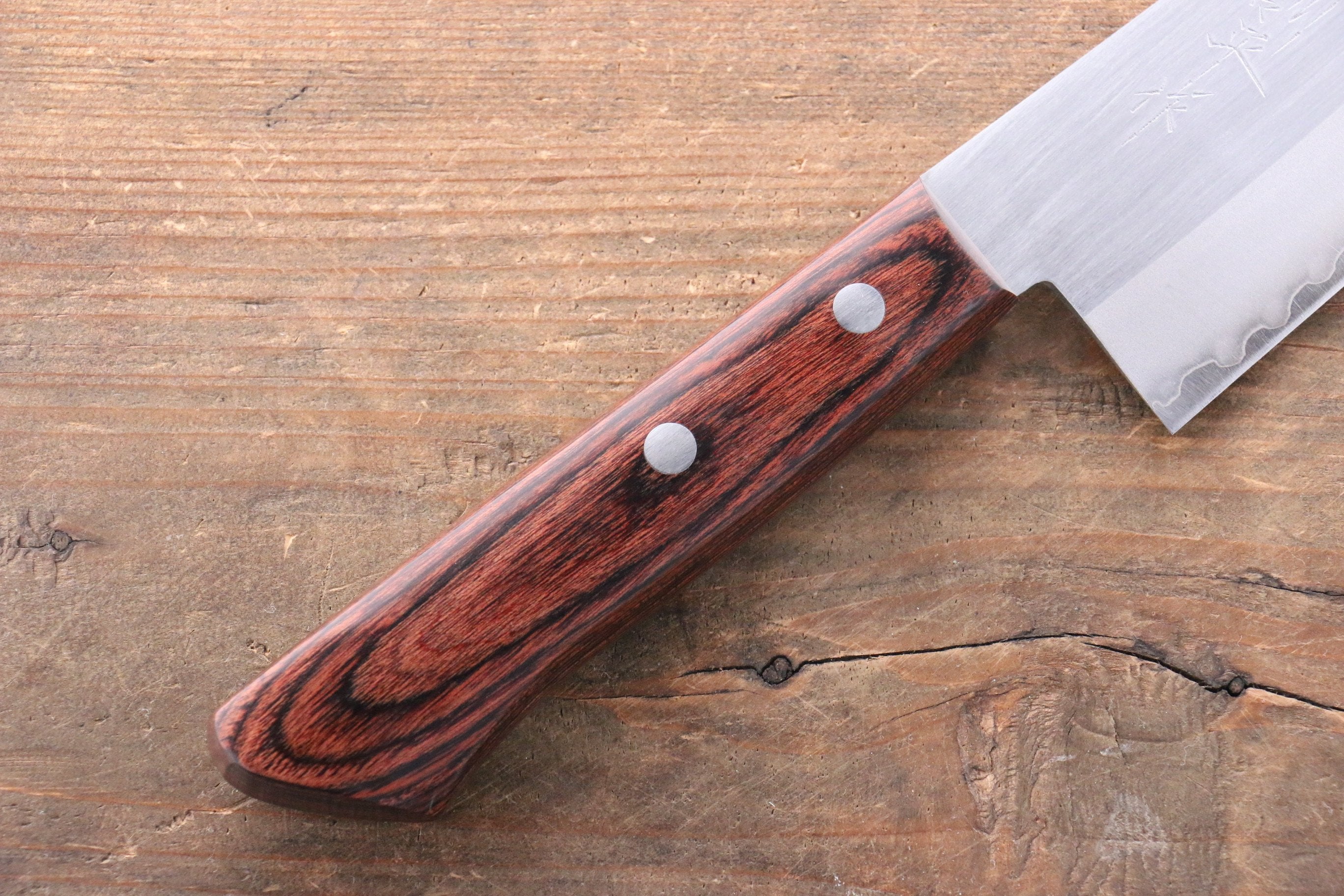 Premium Kunihira VG1 Santoku Knife 170mm - Japanese Migaki Finish with Mahogany Handle - Perfect for Slicing, Dicing & Chopping Vegetables, Meat & Fish