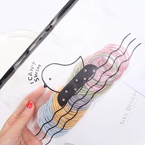 100pcs 2mm Elastic Hair Bands - No Metal Ponytail Holders, 5cm Diameter Soft Hair Ties for Women, Men & Girls (Multicolor) - Perfect for School, Work, Gym & Everyday Hairstyles